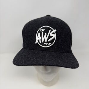 ActiveWake AWS 1982 Wool Blend Snapback Hat Charcoal Black One Size Adjustable